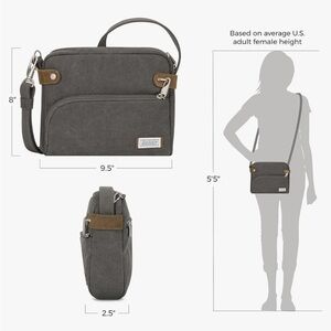 TRAVELON anti-theft crossbody bag with locking zippers and RFID. Used once. EUC